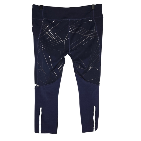 New Balance Dry Women Navy Reflective Print Impact Crop Running Leggings Size XL - Picture 2 of 7